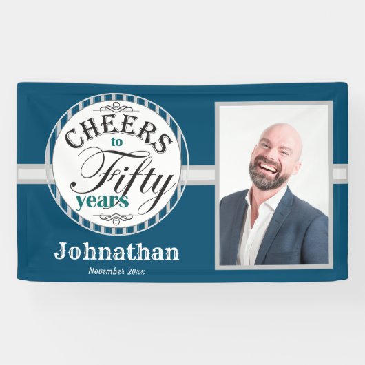 50番目の誕生日応援から50年のバナー 横断幕 (横)