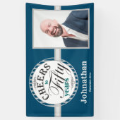 50番目の誕生日応援から50年のバナー 横断幕 (縦)