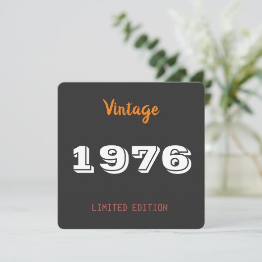 50番目の誕生日招待状- ヴィンテージ1976レトロ 招待状 (スタンド正面)