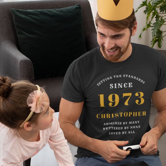 50番目の誕生日生まれ1973名前の追加 Tシャツ