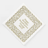 50番目の誕生日番号パターンスキャロプス金ゴールド/白 (コーナー)