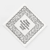 50番目の誕生日番号パターンホタテ黒/白 (コーナー)