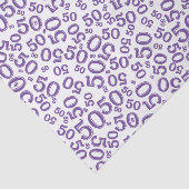 50番目の誕生日番号パターン紫と白 薄葉紙 (詳細)