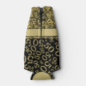 50番目の誕生日番号パターン金ゴールド/黒 ボトルクーラー (裏面)