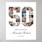 50番目の誕生日番号50カスタムフォトコラージュ ポスター (正面)