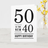 50番目の誕生日白と黒50が新しい40 カード (黄色い花)