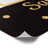 50番目の誕生日金ゴールドと黒いフォトプロップフレーム ポスター (角)