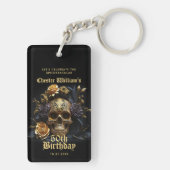 50番目の誕生日金ゴールドスカルバラハローウィンパーティ キーホルダー (裏面)