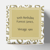 50番目の誕生日金ゴールド/白の番号パターン フェイバーボックス (上部)