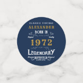 50番目の誕生日1972青い金ゴールド追加の名前レトロ コンフェッティ (スモール正面)