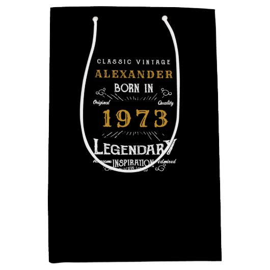50番目の誕生日1973名前を追加する伝説的な父 ミディアムペーパーバッグ (正面)