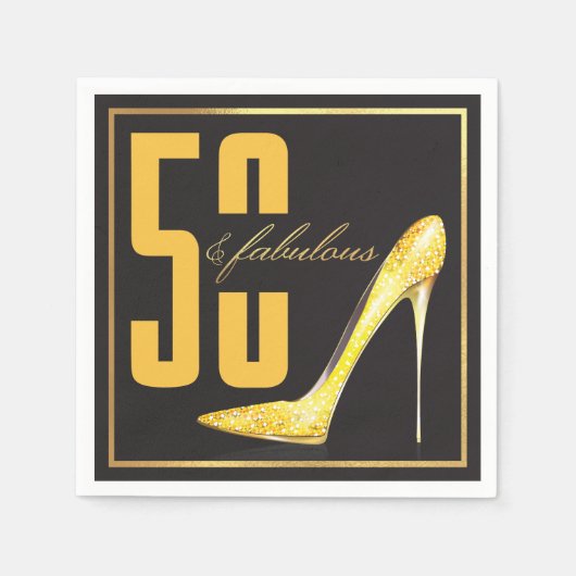 50番目の誕生日50と素晴らしいパーティー スタンダードカクテルナプキン (正面)