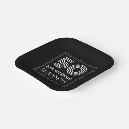 50番目の誕生日:インスパイアアールデコの検索「50」 +名前 ペーパープレート (傾斜あり)