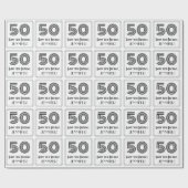 50番目の誕生日:インスパイアアールデコスタイル「50」 +名前 ラッピングペーパー (フラット)