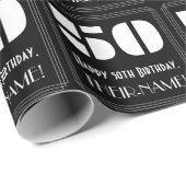 50番目の誕生日:インスパイアアールデコ「50」の検索と名前 ラッピングペーパー (ロールコーナー)