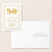 50番目の誕生日:インスパイアアールデコ「50」の検索と名前 箔カード (ディスプレー)