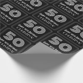 50番目の誕生日:インスパイアアールデコ「50」を名前とともに表示 ラッピングペーパー (角)