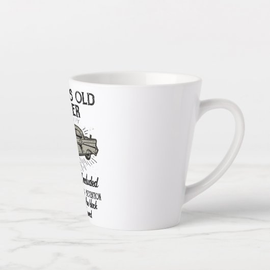 50番目の誕生日·レトロおもしろい·カー·バンジャーの追加日 カフェラテマグ (右)