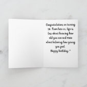 **50番目の誕生日**美しい女性を望む   カード (内部)