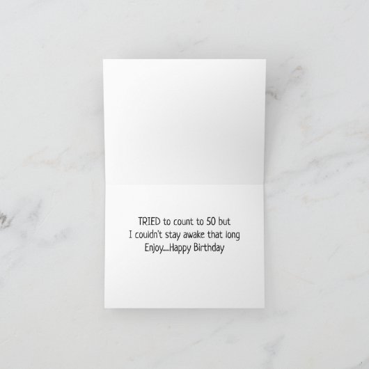 *50番目の誕生日* HA HA HA (おもしろい犬ユーモア) カード (内部)