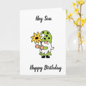 **50番目の誕生日** TO SON FROM カッコいい格言 カード (黄色い花)