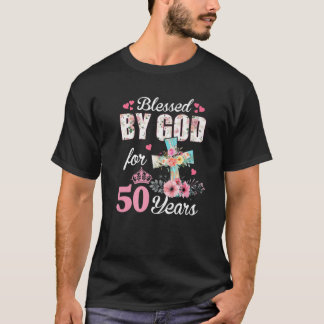 50番目の誕生日Sは50目賛美の神によって女性のための Tシャツ