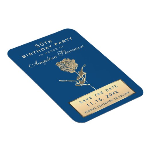 50番目の誕生日Save The Date招待状 マグネット (右側)