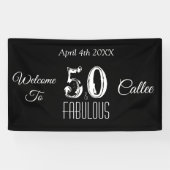 50番目の誕生祝い空白のと白 横断幕 (横)