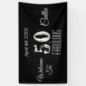 50番目の誕生祝い空白のと白 横断幕 (縦)