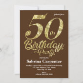 50番目の金ゴールド誕生日招待状 招待状 (正面)
