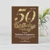 50番目の金ゴールド誕生日招待状 招待状 (スタンド正面)
