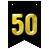 50番目の金ゴールド·ブラエレガントック·バナー·パーティーお祝い バンティングフラッグ (第2の旗)