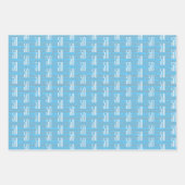 50番目の青い白黒タイポグラフィ番号 ラッピングペーパーシート (正面)