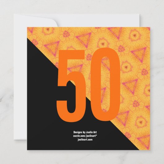 50番目の驚きのオレンジと黒のV04 招待状 (裏面)
