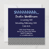 50番目の驚きのパーティーシルバー対角ジオメトリ 招待状 (裏面)