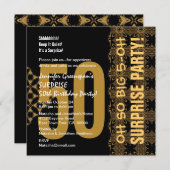 50番目の驚きの対角金ゴールドと黒のV02 招待状 (正面/裏面)