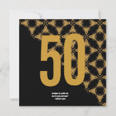 50番目の驚きの対角金ゴールドと黒のV02 招待状 (裏面)
