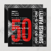 50番目の驚きの対角黒と赤V03 招待状 (正面/裏面)