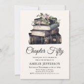 50番目の | ヴィンテージビクトリアンブック誕生日 招待状 (正面)