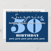 50番目のSUPRISE誕生日パーティー招待テンプレートV4 招待状 (正面/裏面)