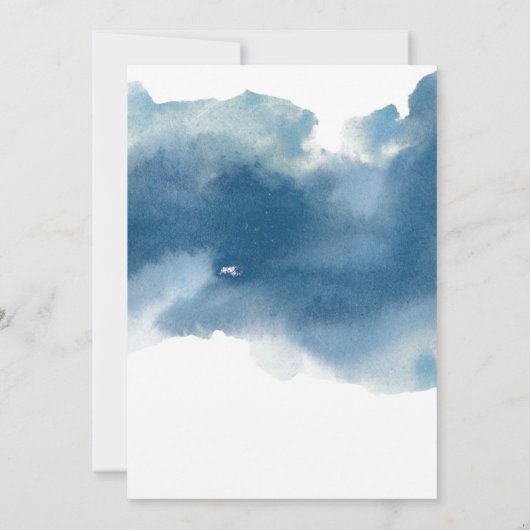 50番目またはその他の誕生日ブルーウォーター色(フローラ付き) 招待状 (裏面)