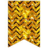 50番目エレガントの金ゴールド·きらめくブラック·シェブロン·ガーランド バンティングフラッグ (第1の旗)