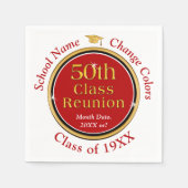 50番目パーソナライズされたのクラス懇親会・パーティー・サプライ スタンダードカクテルナプキン (正面)