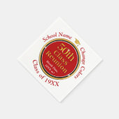 50番目パーソナライズされたのクラス懇親会・パーティー・サプライ スタンダードカクテルナプキン (角)