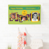 50番目男性への写真を追加する名前の緑のパーティー 横断幕 (インサイチュ)