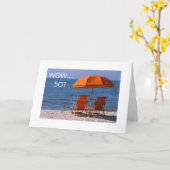 *50番目*の誕生日にはビーチで1日が必要 カード (黄色い花)