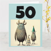 50番誕生日おもしろいグリーティングカード カード (黄色い花)