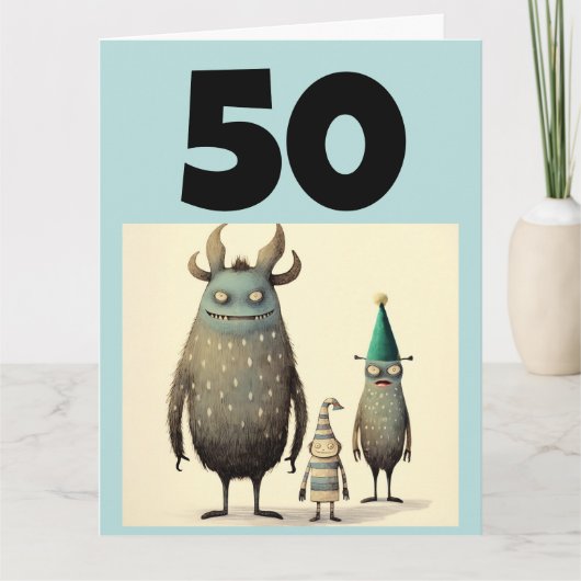 50番誕生日おもしろいグリーティングカード カード (正面)