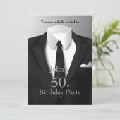 50番、招待男、どんな年齢、タキシード、スーツ、ネクタイ、黒 招待状 (スタンド正面)