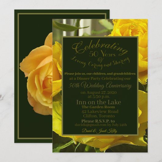 50祝周年結婚招待状 (正面/裏面)